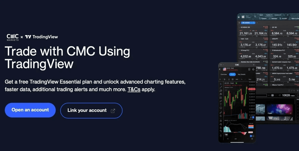 Campaign creative introducing the CMC and TradingView integration.